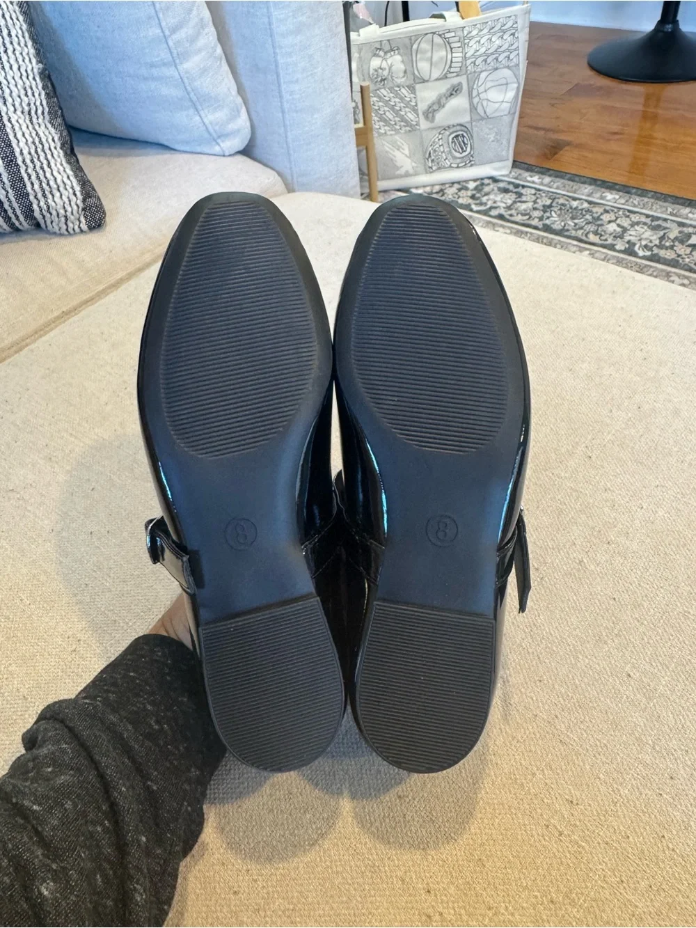 A New Day - Elena Mary Jane Ballet Flats, Black Patent, Sz 8 US, NWT